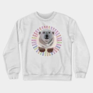 Polar Bear on rainbow bear pattern Crewneck Sweatshirt